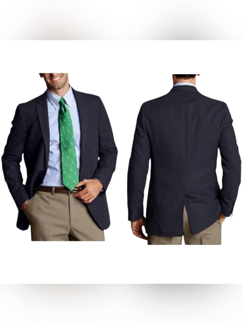 Lands End | Baird McNutt Linen Blend Navy Sports Jacket Blazer